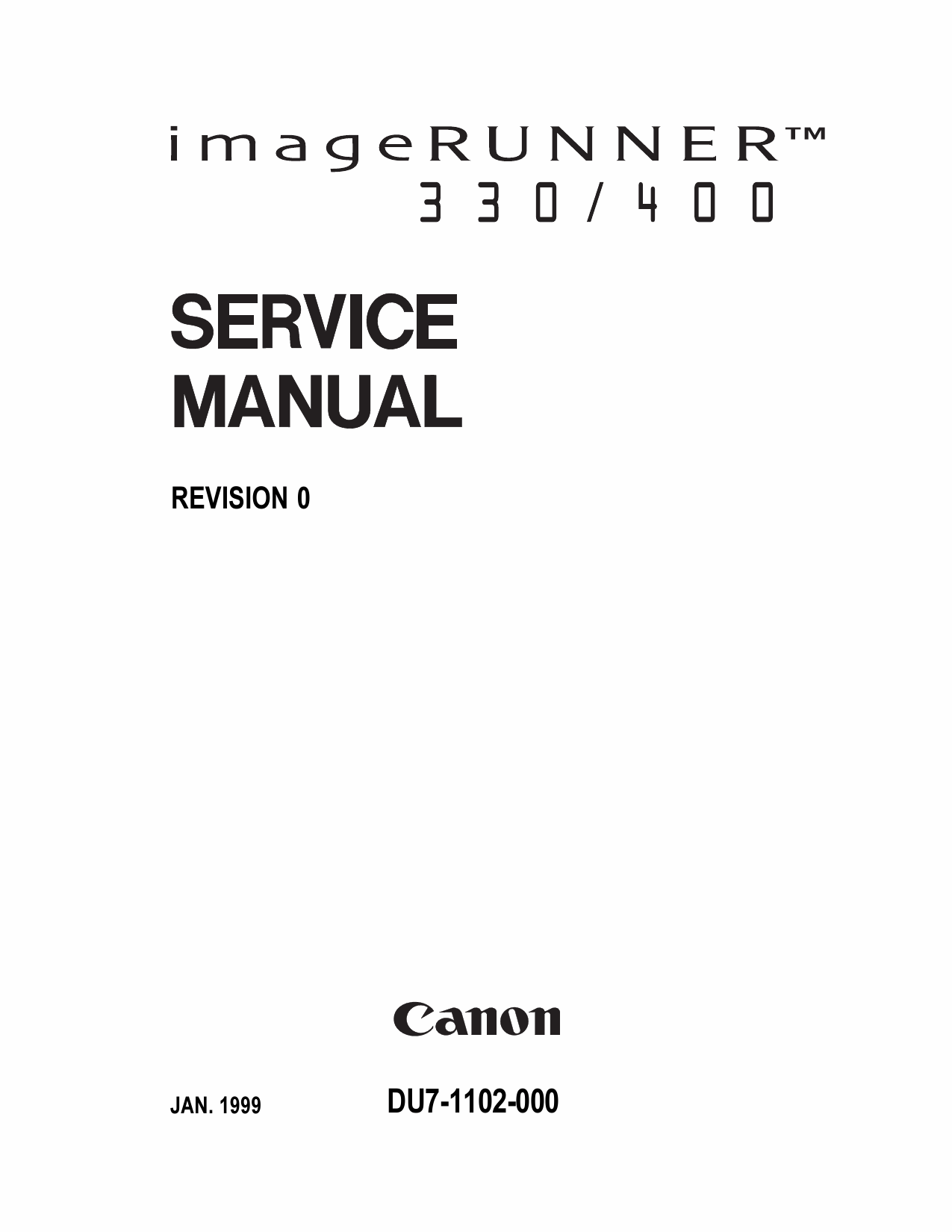 Canon imageRUNNER iR-330 330E 330S 400 400E 400S Parts and Service Manual-1